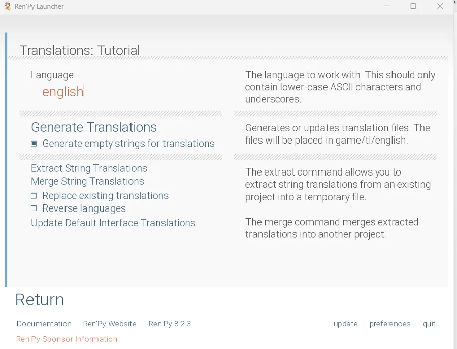 renpy Generate Translation File