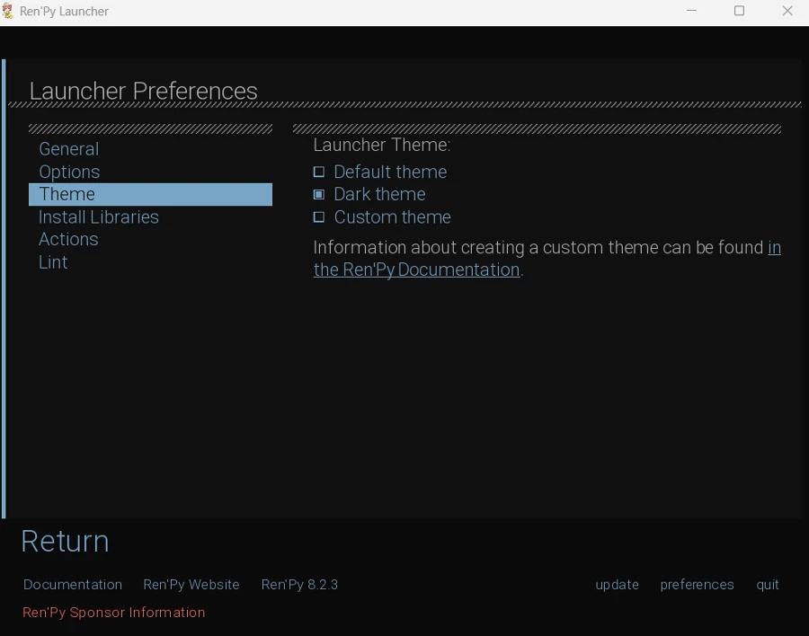 renpy launcher dark theme